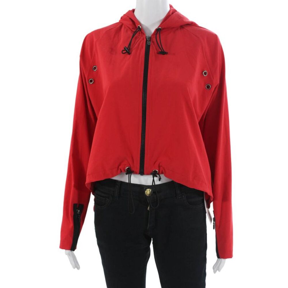 925 Fit Womens 90s Windbreaker Jacket Red Drawstring Size S